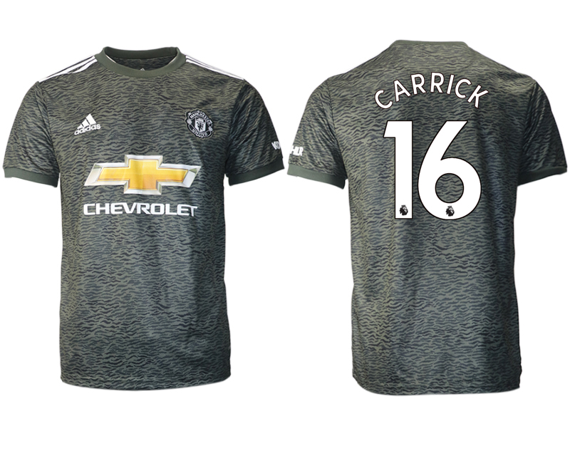 Men 2020-2021 club Manchester United away aaa version #16 black Soccer Jerseys